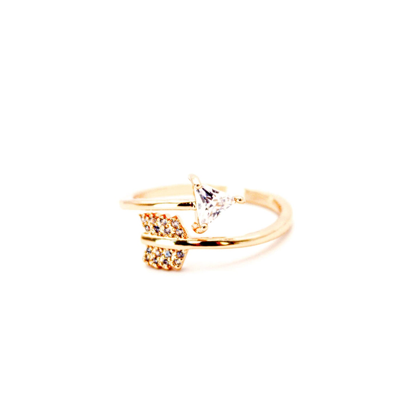 Anillo Baño de Oro Flecha con circones