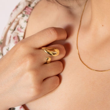 Anillo Baño de Oro-Gota-Modelo