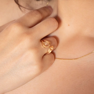 Anillo Baño de Oro Gota Rose Modelo