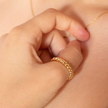 Anillo Baño de Oro Trenzado Modelo