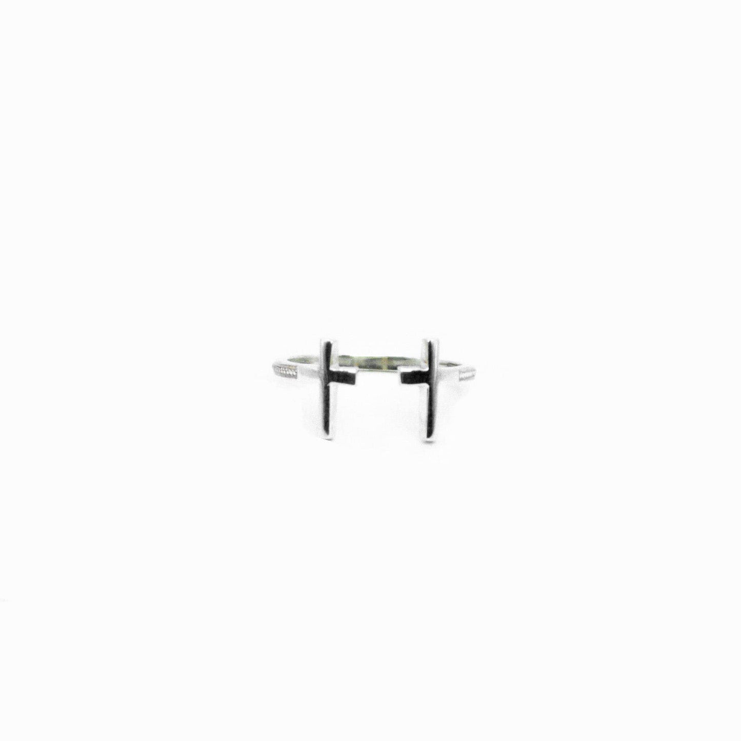 Anillo Dos Cruces Plata 925