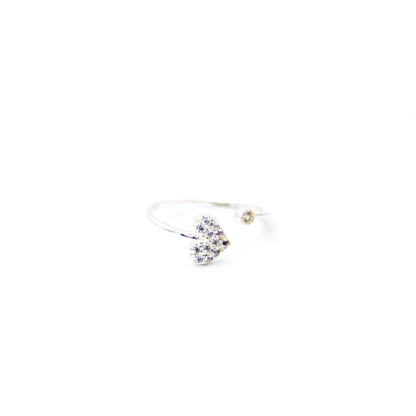 Anillo Punto y Corazón Plata 925