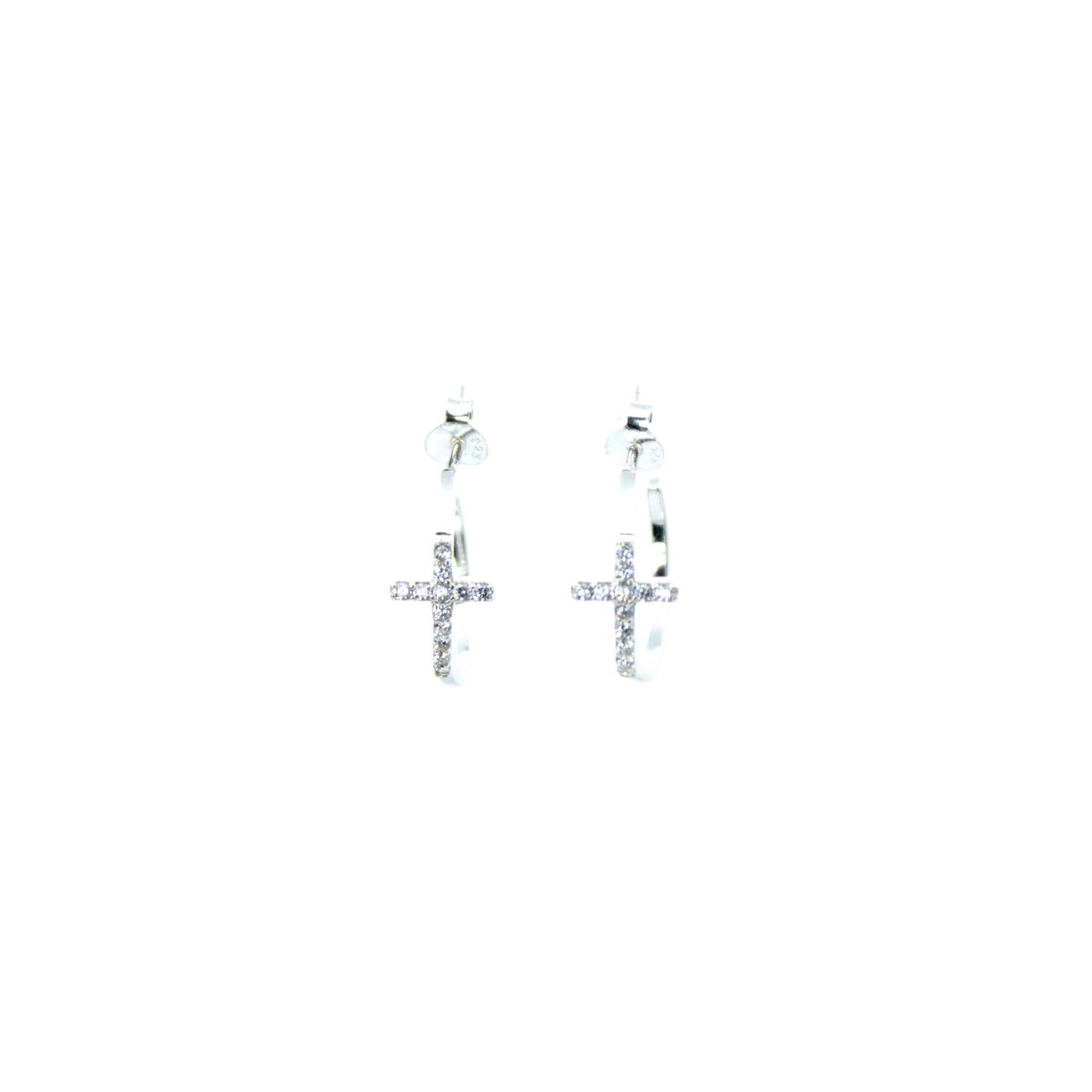 Aros Argolla Cruz Plata 925