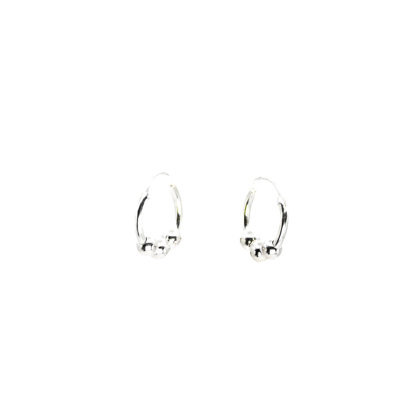 Aros Argolla Tres Esferas Plata 925