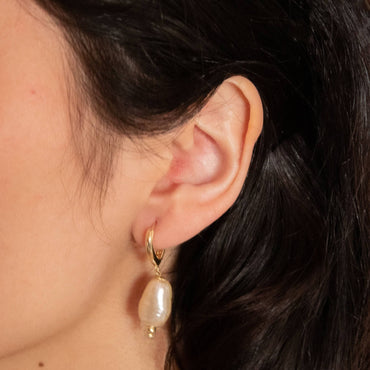 Aros Enchape Oro Piedra Ina modelo