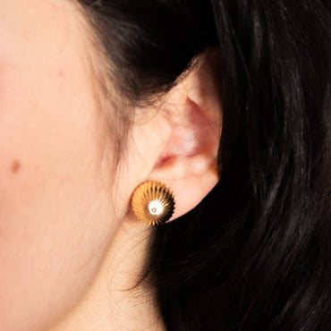 Aros Enchape Oro Rayos de Sol modelo