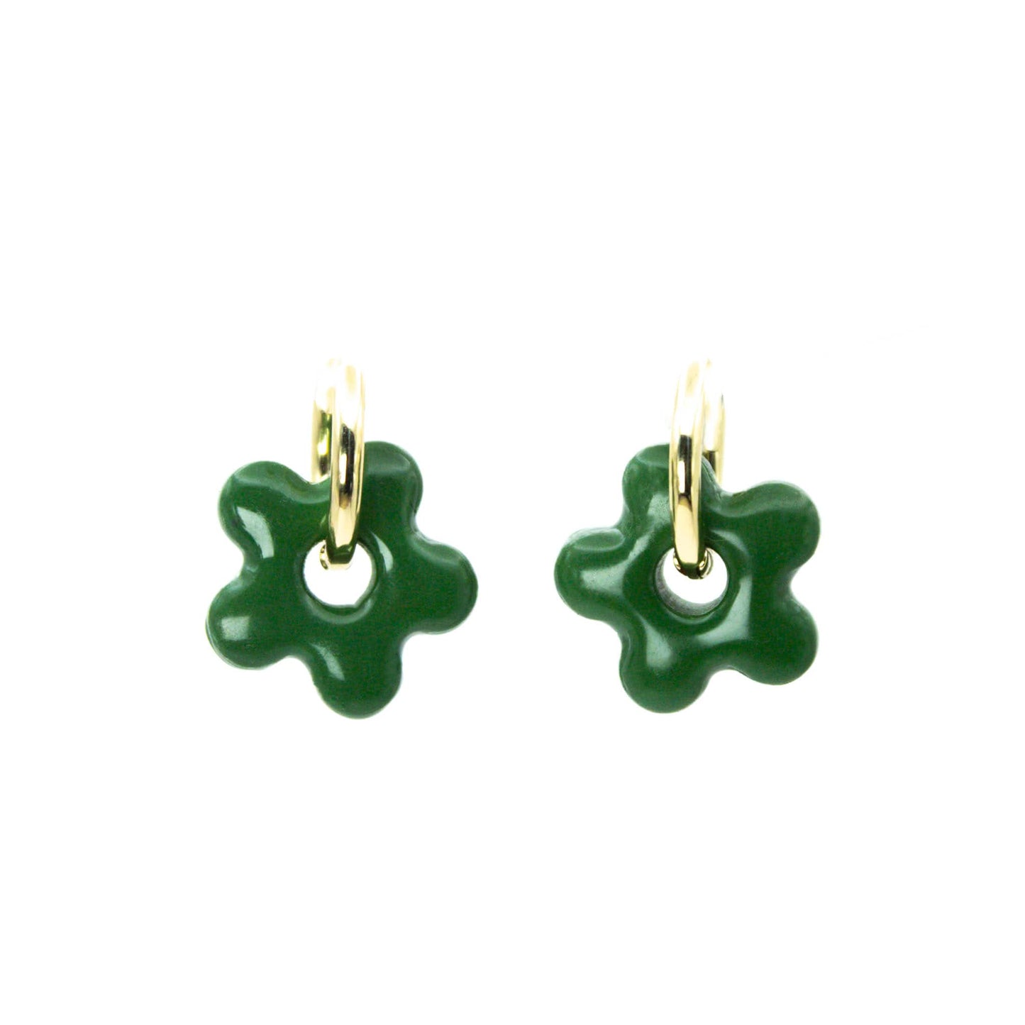 Aros Flor Jade Handmade