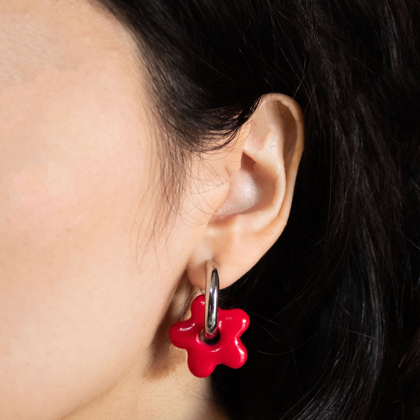 Aros Flor Marla Silver Modelo