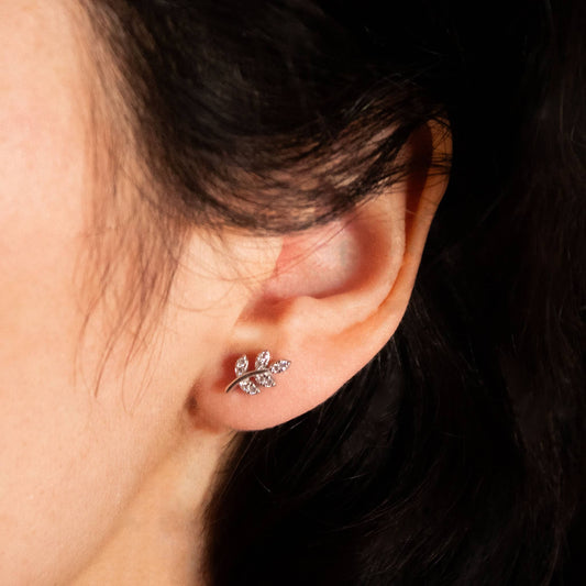 Aros Plata 925 Hoja al viento modelo