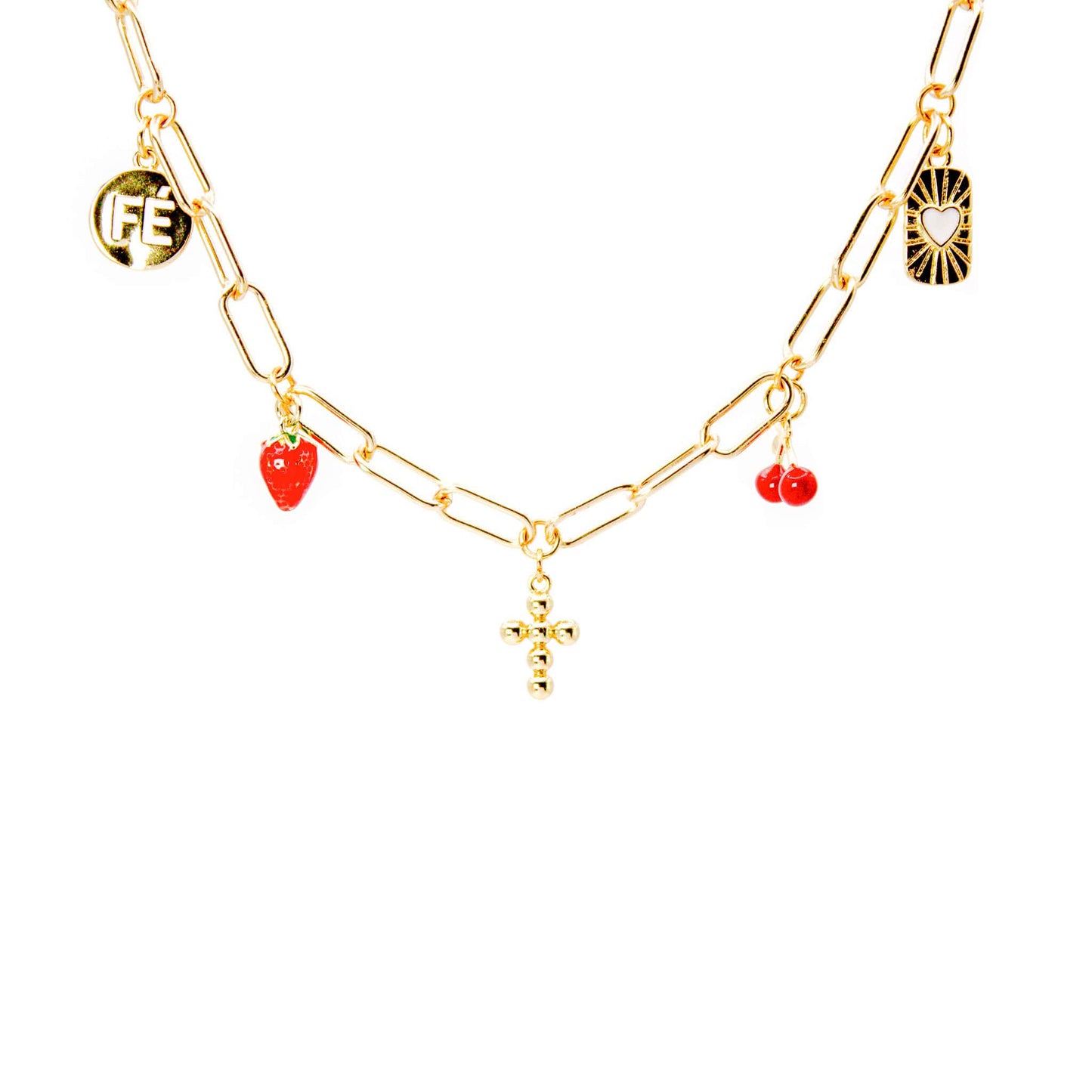 Collar Baño de Oro Gracia cinco dijes