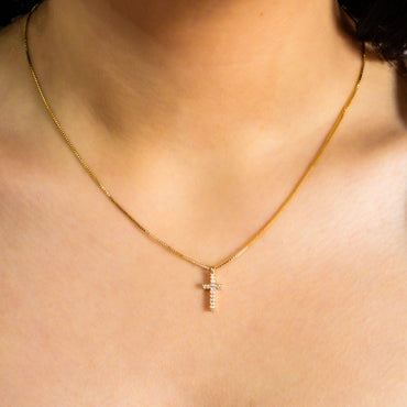 Collar Cruz 'Gloria' Baño en Oro