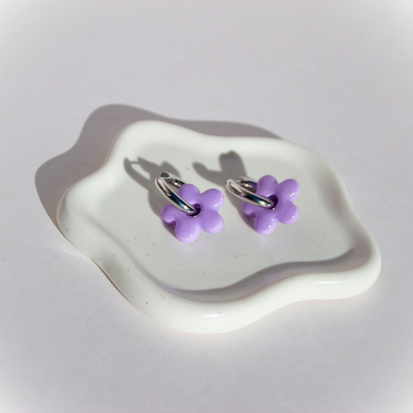 Aros Flor 'Lavanda' Silver Handmade