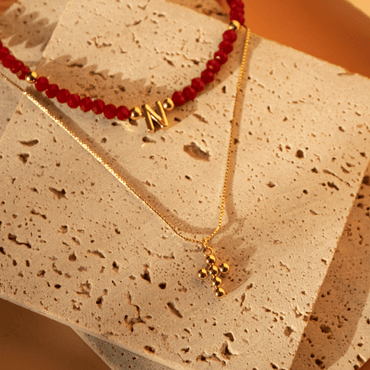 Set de Collares 'Inicial y Fe' Baño en Oro