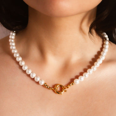 Collar Perlas 'Isabel' Baño en Oro