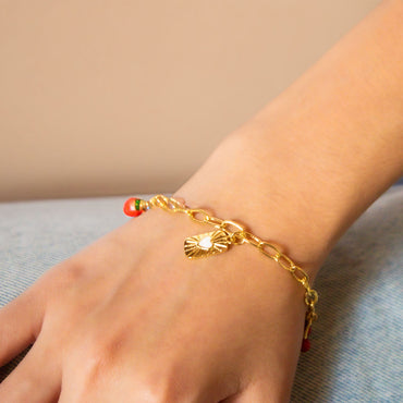 Pulsera Baño Oro Rojo Amor modelo