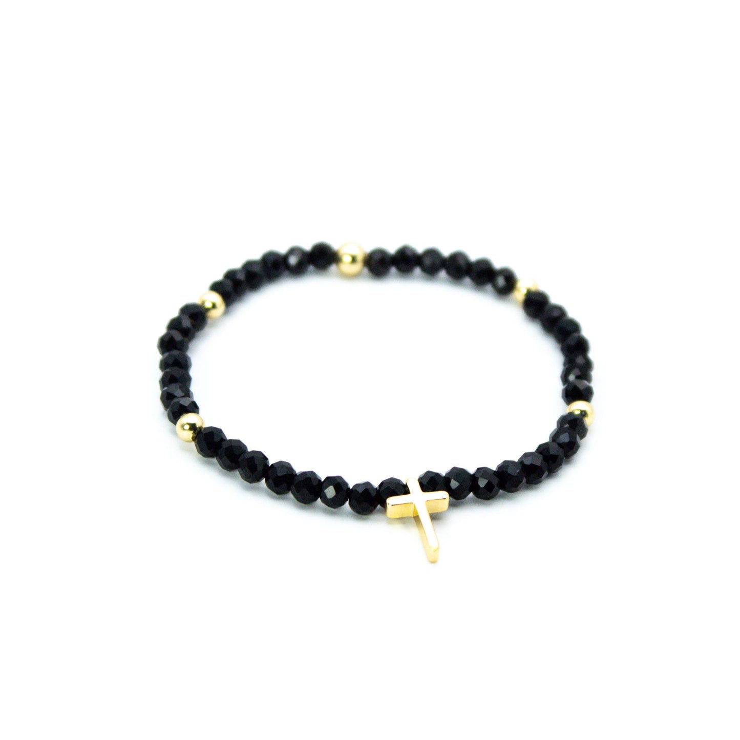Pulsera Cruz Ebano Cristales