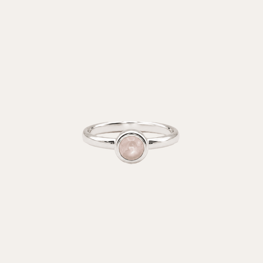 Anillo Aeterna cuarzo rosa