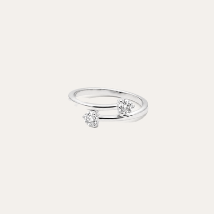 Anillo Cruce de Corazones Plata 925