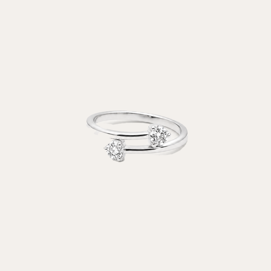Anillo Cruce de Corazones Plata 925