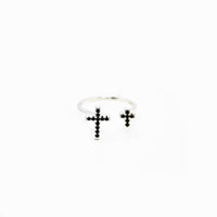 Anillo Cruces Hermanas Plata 925