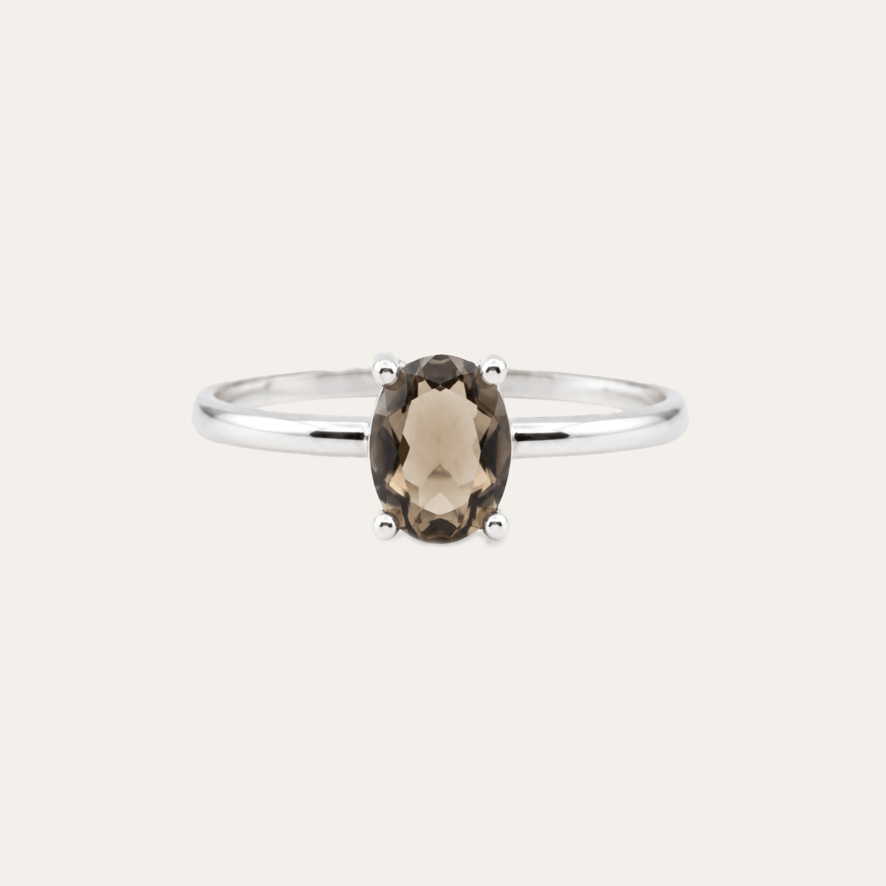 Anillo Lyra Cuarzo Ahumado
