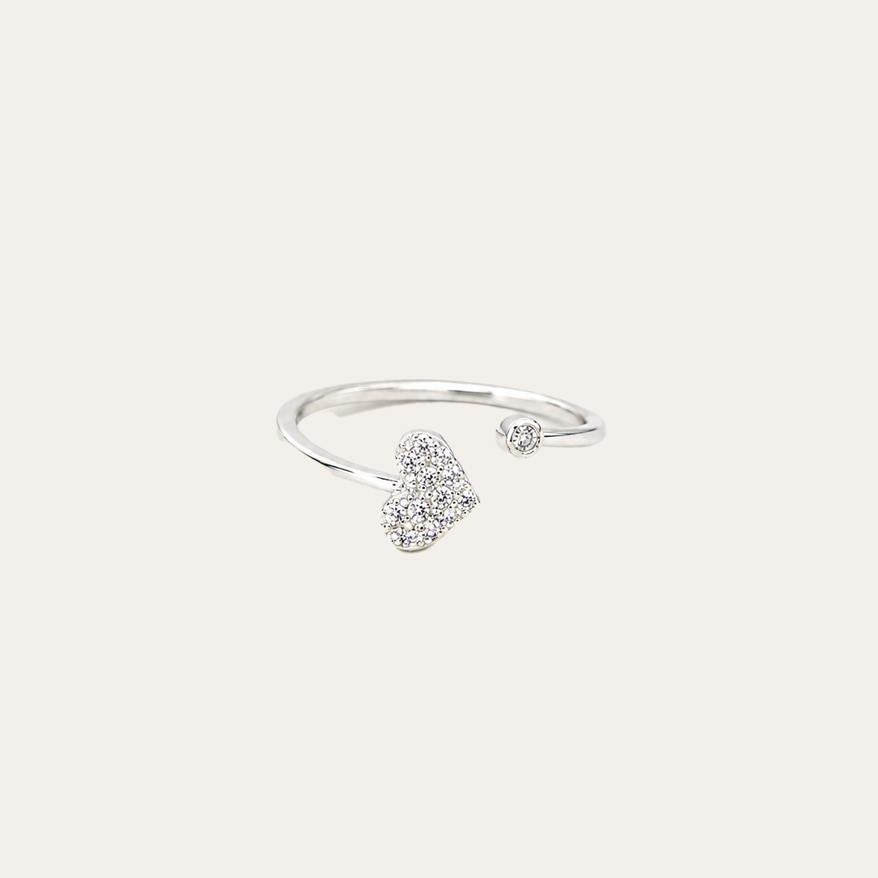 Anillo Punto y Corazon Plata 925