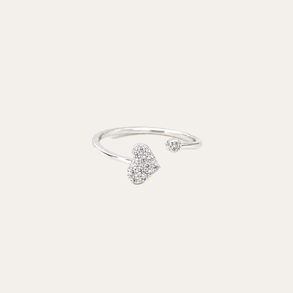 Anillo Punto y Corazon Plata 925