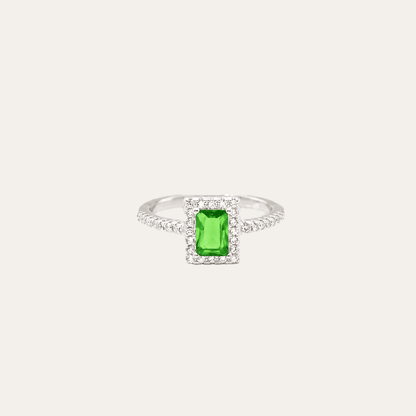 Anillo Aura Esmeralda Plata 925