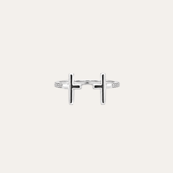 Anillo Dos Cruces Plata 925