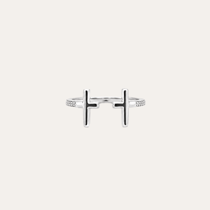 Anillo Dos Cruces Plata 925