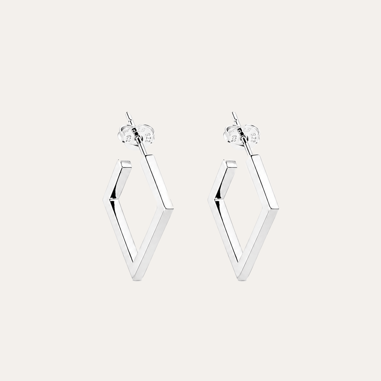 Aros argolla geometrica plata 925
