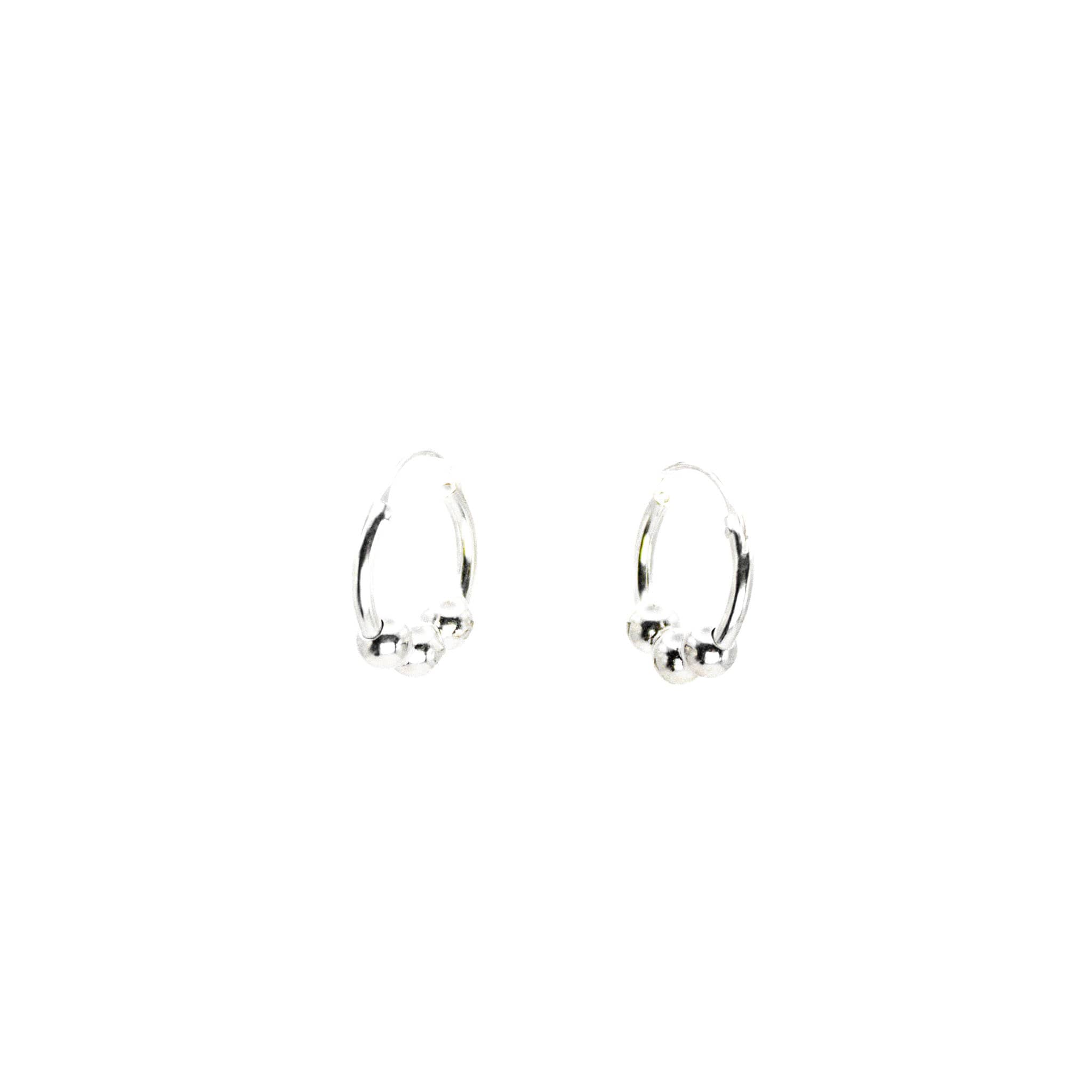 Aros Argolla Tres Esferas Plata 925