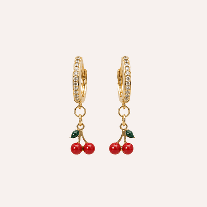 Aros Cereza Mini Baño oro