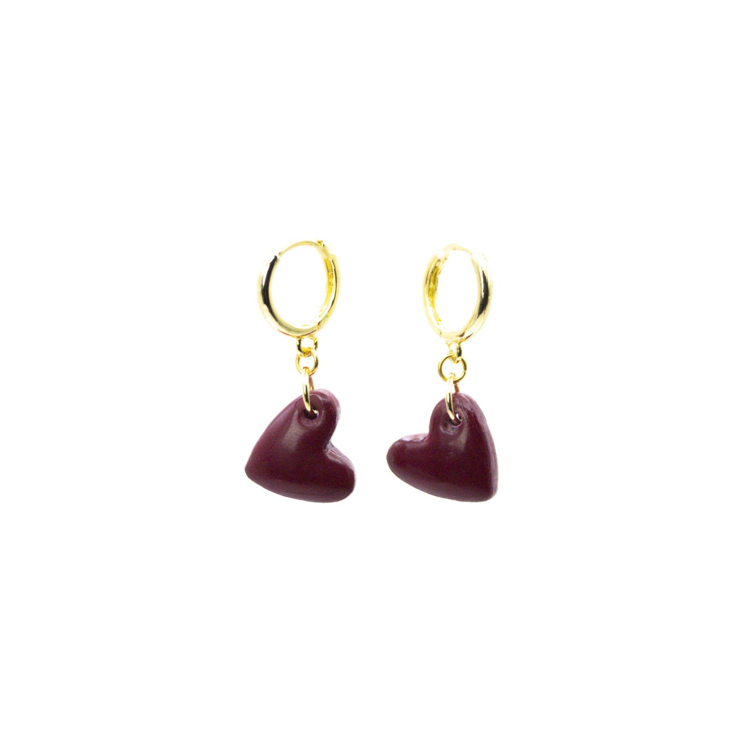 Aros Corazón Borgoña Handmade