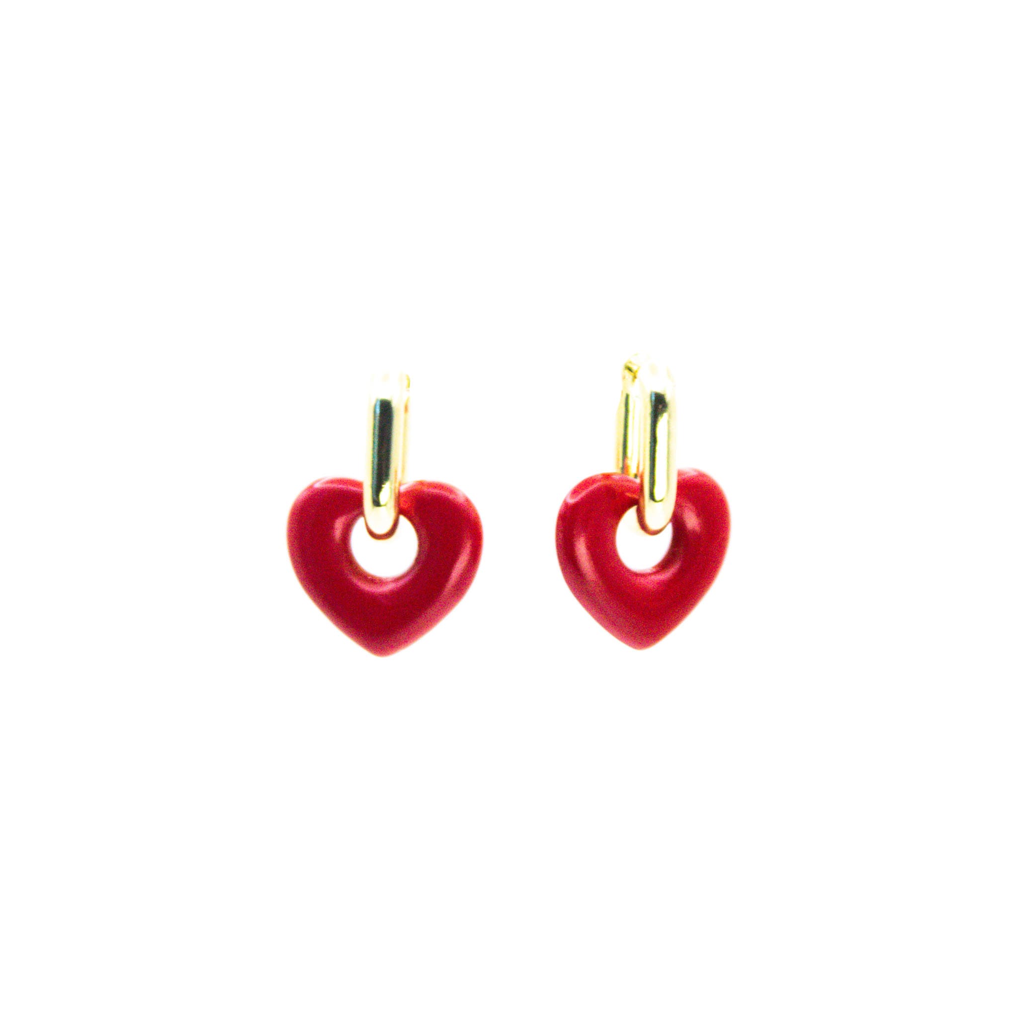 Aros Corazón Enamora rojo