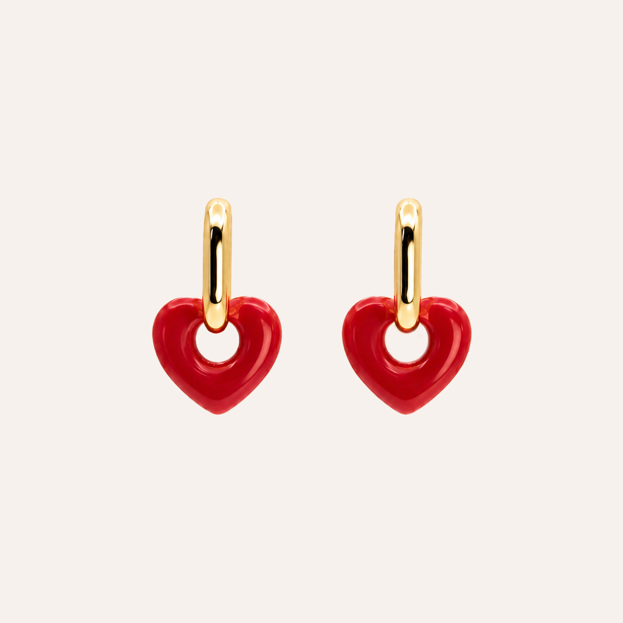 Aros 'Corazón Enamora' Baño en Oro