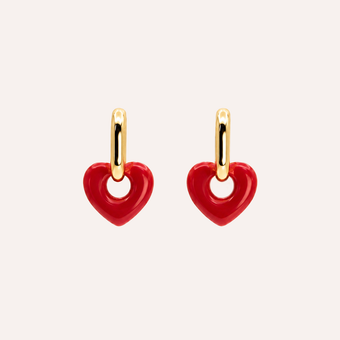 Aros 'Corazón Enamora' Baño en Oro