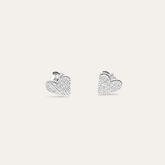 Aros Corazon Rustico Plata 925