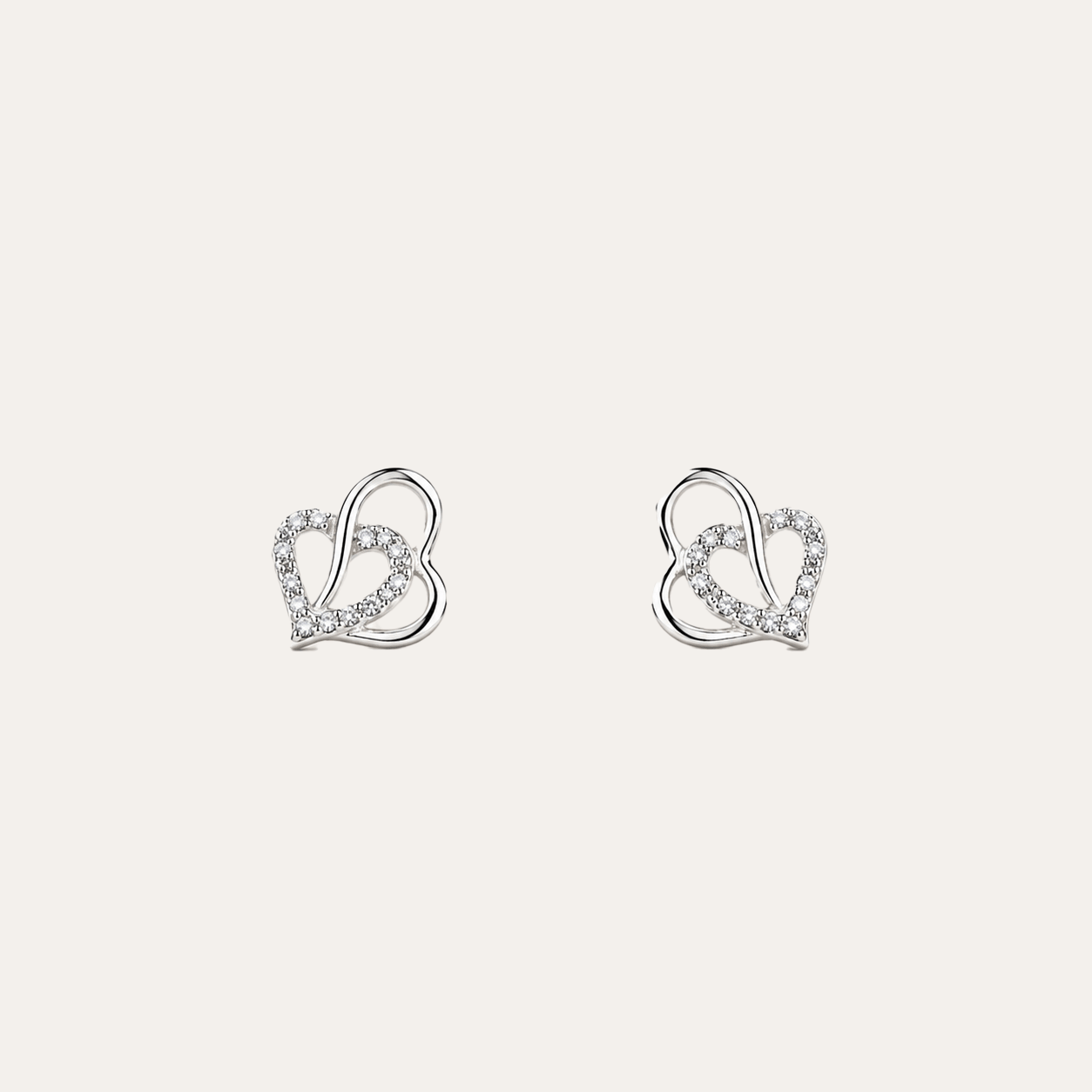 Aros Corazones Enlazados plata 925