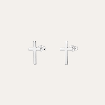 Aros Cruz de Amor Plata 925