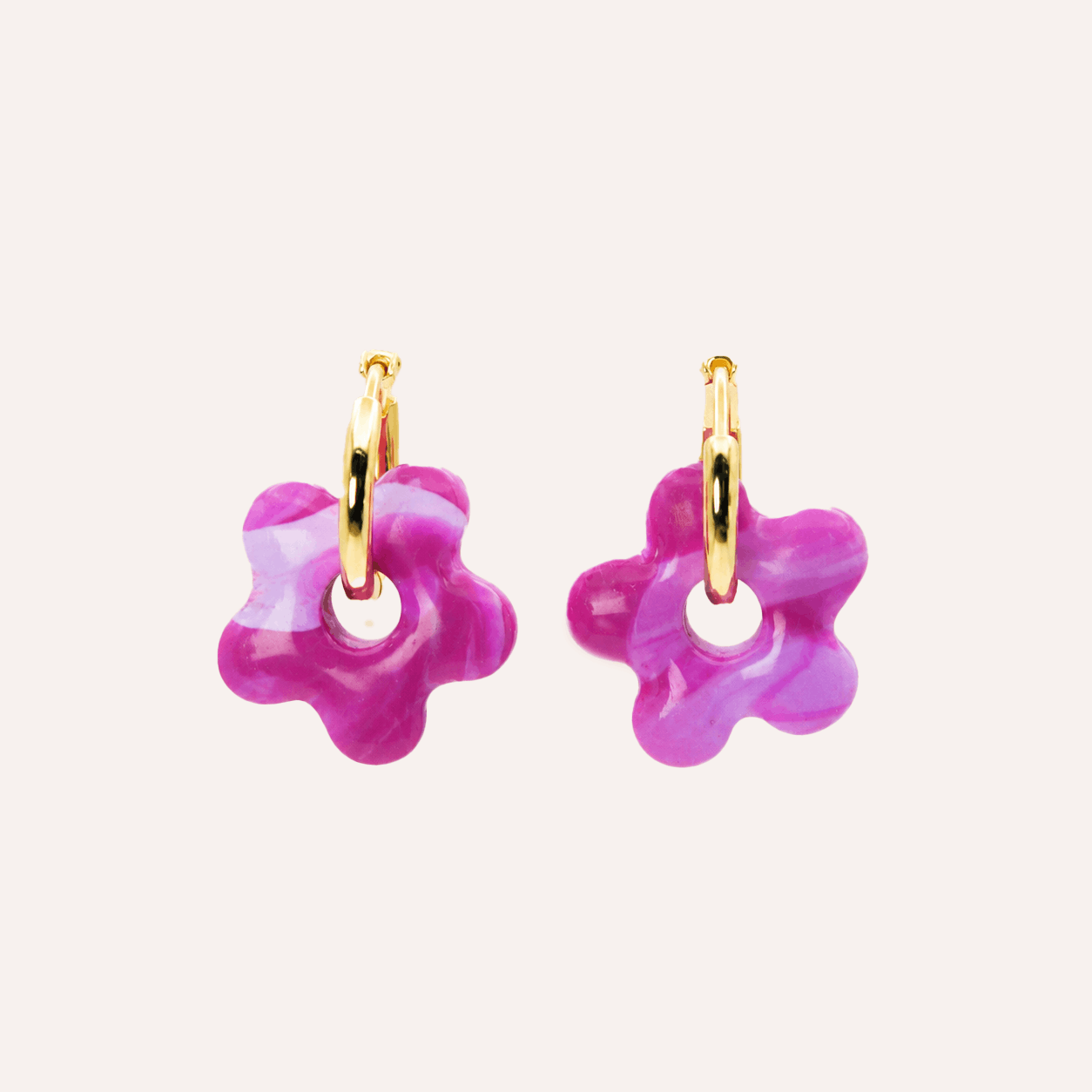 Aros Flor Elara Gold Baño oro