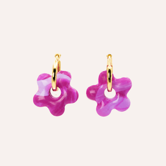 Aros Flor Elara Gold Baño oro