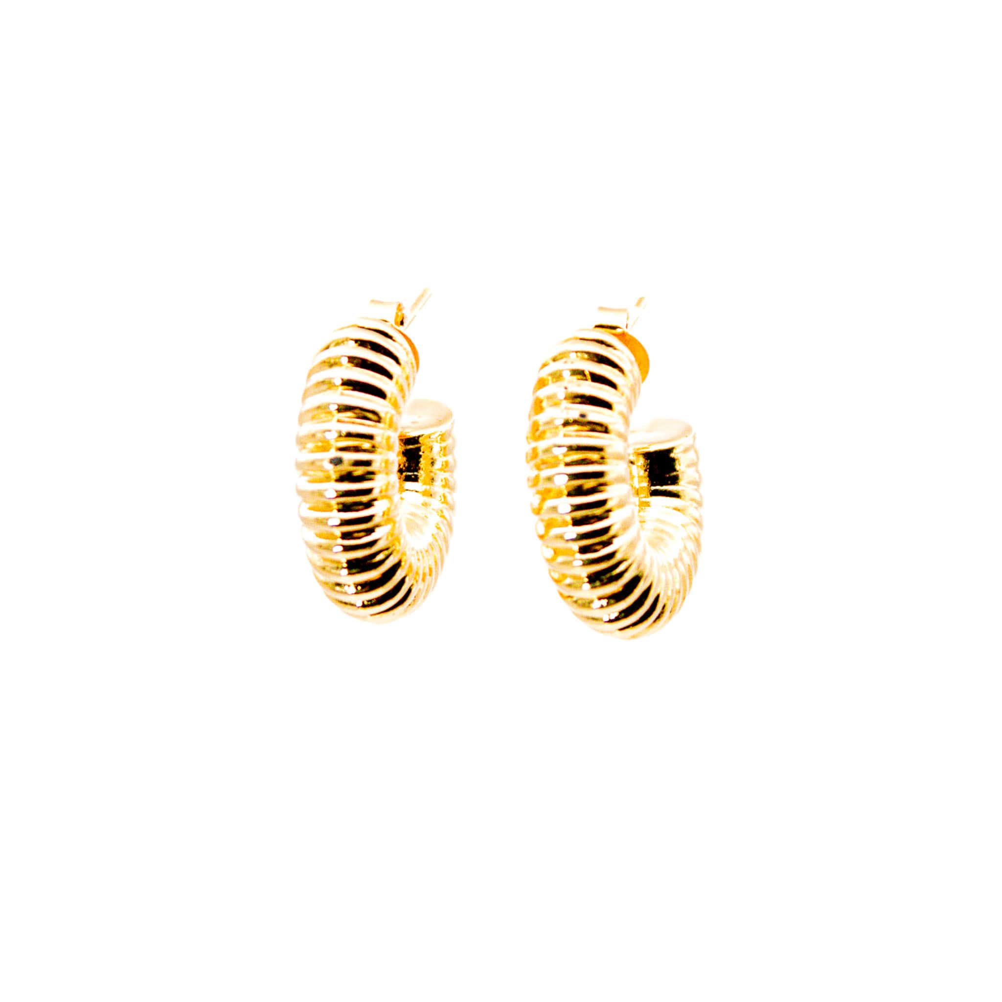 Aros Enchape Oro Caracola Chunky