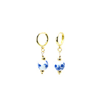 Aros Flor Azul Handmade