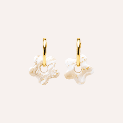 Aros Flor Desertica baño oro