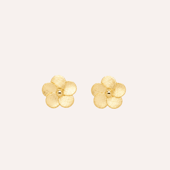 Aros Flor Dorada Enchape Oro