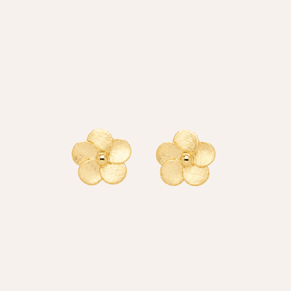 Aros Flor Dorada Enchape Oro