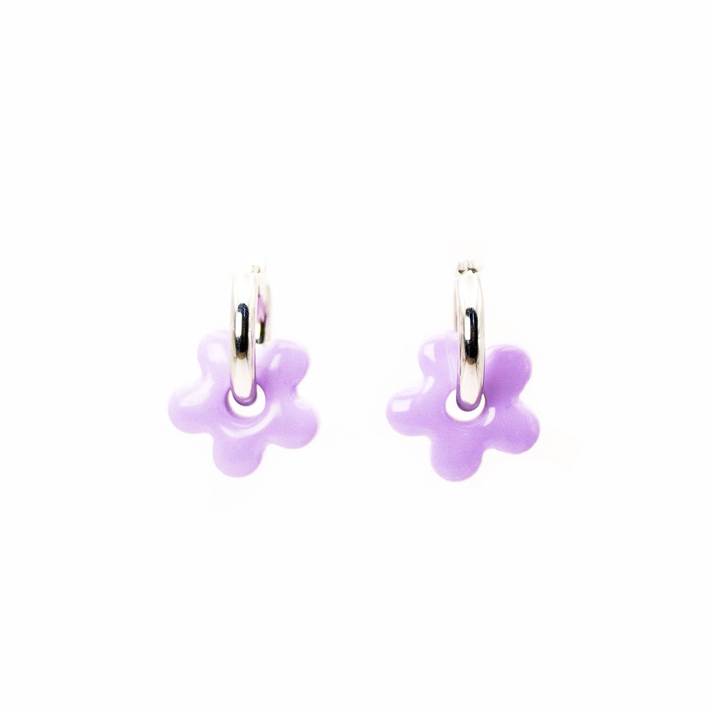 Aros Flor Lavanda SIlver