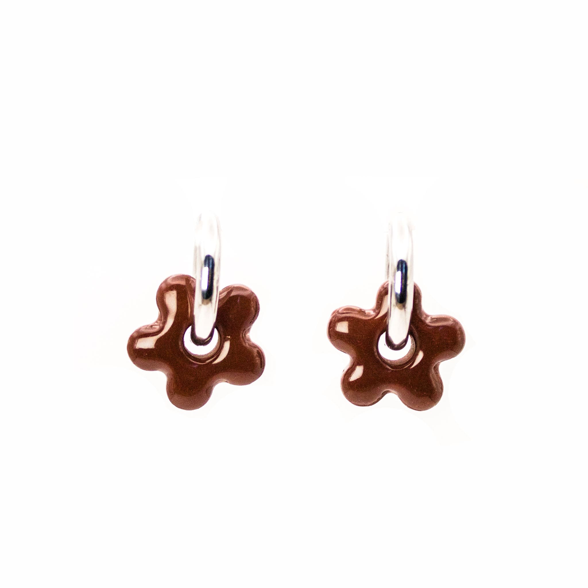 Aros Flor Mocca Silver Handmade