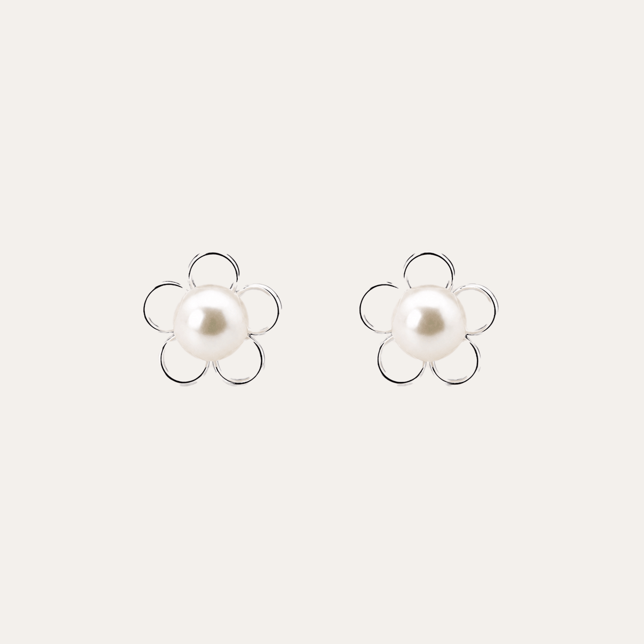 Aros Flor de Perla plata 925